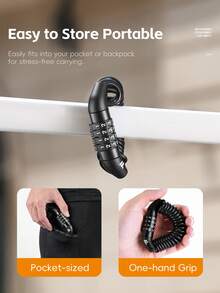 WEST BIKING 1.5m Bicycle Helmet Lock Combination Steel Cable Lock Portable Mini Zinc Alloy Keyless Anti-Theft Lock Scratch-Resistant Rust-Proof Thin Lock Head Suitable For Mountain Bike Road Bike Helmet Lock - Multicolor - View 3