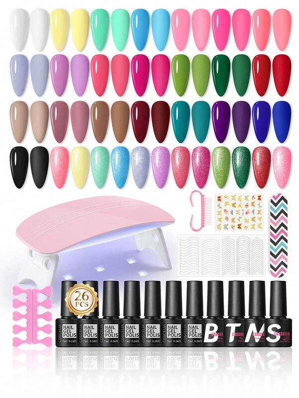 COSCELIA Gel Nail Polish, UV LED Soak Off High Coverage Nail Gel Polish DIY Home Manicure Daily Nail Art & Salon Nail Technician Supplies All Seasons