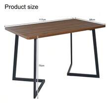 Dining Set (5-Piece), Dining Table With 4 Chairs, Modern Kitchen Table Set, Wood Grain Kitchen Table With Black Metal Legs, Walnut-Colored MDF Tabletop, Black Velvet Dining Chairs - 自然色 - 查看 11