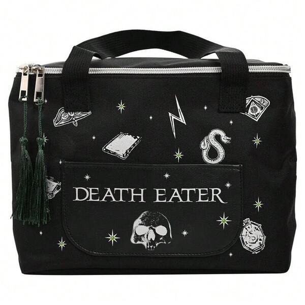 Safta Ланч-сумка Harry Potter Dark Arts Death Eater, термосумка-холодильник із верхньою блискавкою та ручками для перенесення, чорна, з дизайном Death Eater
