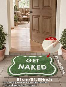 GetNaked Bath Mat Long Runner, Cute Bathroom Rug, Soft Fluffy Printed Carpet, Bathroom Mat, Bath Mat, Bathroom Decor, Rug For Bathroom, Door Mat, House Mats, Kawaii Rug - Green - View 15
