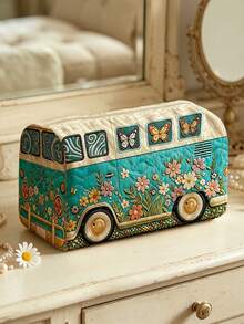 Campus Style Bus Forest Butterfly Pattern Pencil Case/Stationery Storage Bag - Multi-Functional Large Capacity Design, Can Be Used To Store Office Supplies, Creative Multi-Functional Pen Box Or Portable Travel Makeup Bag, Suitable For Students And Adults Daily Use, Meets Stationery Storage, Daily Organization, Overnight Travel, Vacation And Gym Storage Needs, Back To School Dorm Essential (2D Pattern, Not Embroidered) - Multicolor - View 5