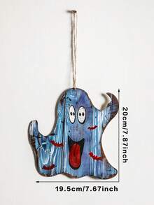1pc Halloween Vintage Distressed Ghost Hanging Decor, Spooky Bat Front Door Window Porch Wall Decoration, Trick Or Treat Halloween Eve, Autumn Farmhouse Rustic Dark Aesthetic Haunted Indoor Party Fireplace Mantel Tiered Tray Holiday Seasonal Welcome Decor Accessory - Multicolor 5 - View 14