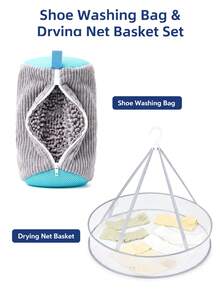 1pc Shoe Washing Bag For Washing Machine, 360° Deep Cleaning, Anti-Deformation, Reusable With Snowflake Lining, Perfect For Sneakers And Casual Shoes - Multicolor - View 16