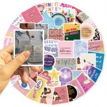 52pcs Vision Board Exquisite Cartoon Fun Stickers DIY Decorative Skateboarders Account Guitar Stickers School Supplies - Multicolor - View 5