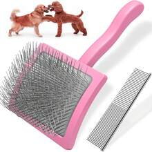 2PCS Slicker Brush For Dogs & Pet Stainless Steel Comb, Professional Dog Grooming Brush (Goldendoodles, Poodles, Labradoodles) With Extra Long Pins To Effectively Remove Tangles, Knots And Mats - View 12