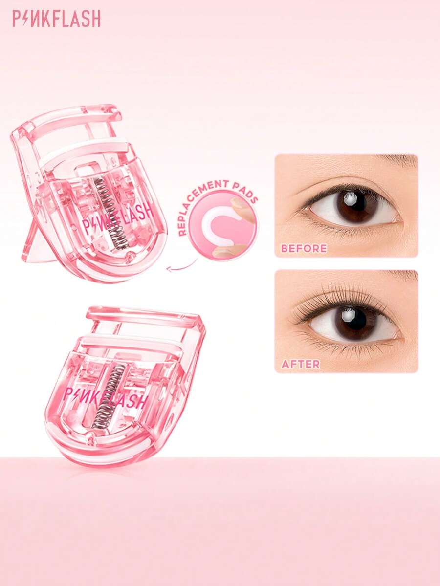 PINKFLASH Portable Eyelash Curler, Creates Quick And Natural Curled Lashes With Long-Lasting Lifting And Lengthening Effect. Suitable For Daily Makeup, Party Looks And Y2K Styling, A Wonderful Gift For Valentine's Day And New Year. T17 - Watermelon Pink - View 1
