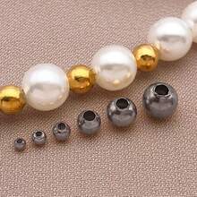 10pcs Stainless Steel Ball Crimp End Beads,Crimps Beads,2 2.4 3 4 5 6mm Stopper Spacer Beads For DIY Jewelry Making Accessories Supplies - Multicolor - View 4