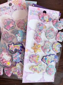 20pcs Stiker Epoxy 3D Original Q-Lia Stiker Gelembung Timbul Kartun Kawaii DIY Jurnal Casing Ponsel Mainan Anak Dekorasi - MultiWarna - View 9