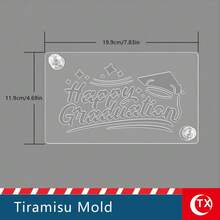 1pc Transparent Acrylic Tiramisu Cake Stencil, Personalized Tiramisu Cake Printing Mold, Creative Cake Mold, Hollowed-Out Blessing Phrase Design Template, Easy To Use, Clear Pattern, Reusable,Suitable For Graduation Party Cake Decoration - View 9