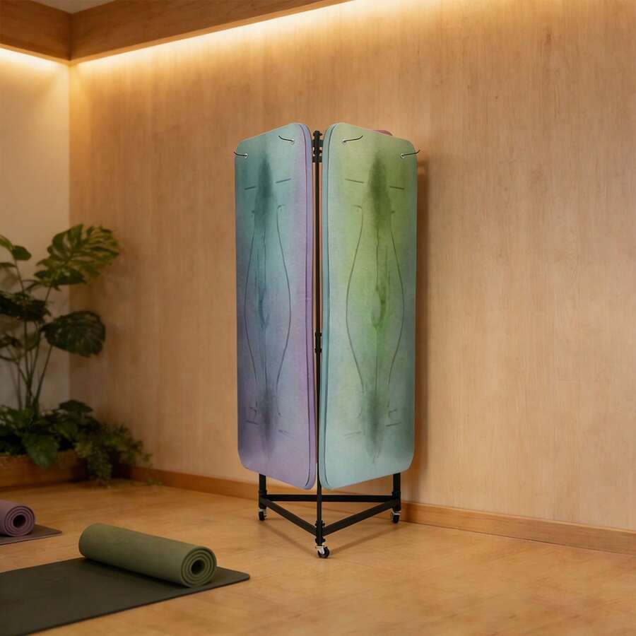 Yoga Mat Storage Rack Floor Standing Yoga Mat Rack On Wheels Yoga Mat Storage Rack For Home Gym Yoga Studio - 1PCS - View 1