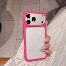 New Starry Sky 2-In-1 Dopamine Jelly Large Window Phone Case Compatible With IPhone 17 Pro Max, 16, 15, 14, Fresh Minimalist - Hot Pink - View 2