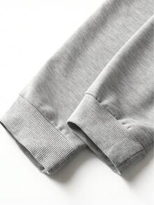 Fashionable Casual Sports Simple Printed Soft And Comfortable Crew Neck Sweatshirt - 灰色 - 查看 4
