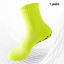 1/3/6 Pairs Non-Slip Football Socks With Grip Dots, Shock-Absorbing, Wear-Resistant, Thickened, Breathable Sports Football Socks - Multicolor - View 15