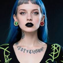 2pcs Hollow Mask Design Ear Tunnels Gauges, Punk Gothic Ear Stretcher Expander Body Piercing Jewelry For Halloween Party - Round - View 7