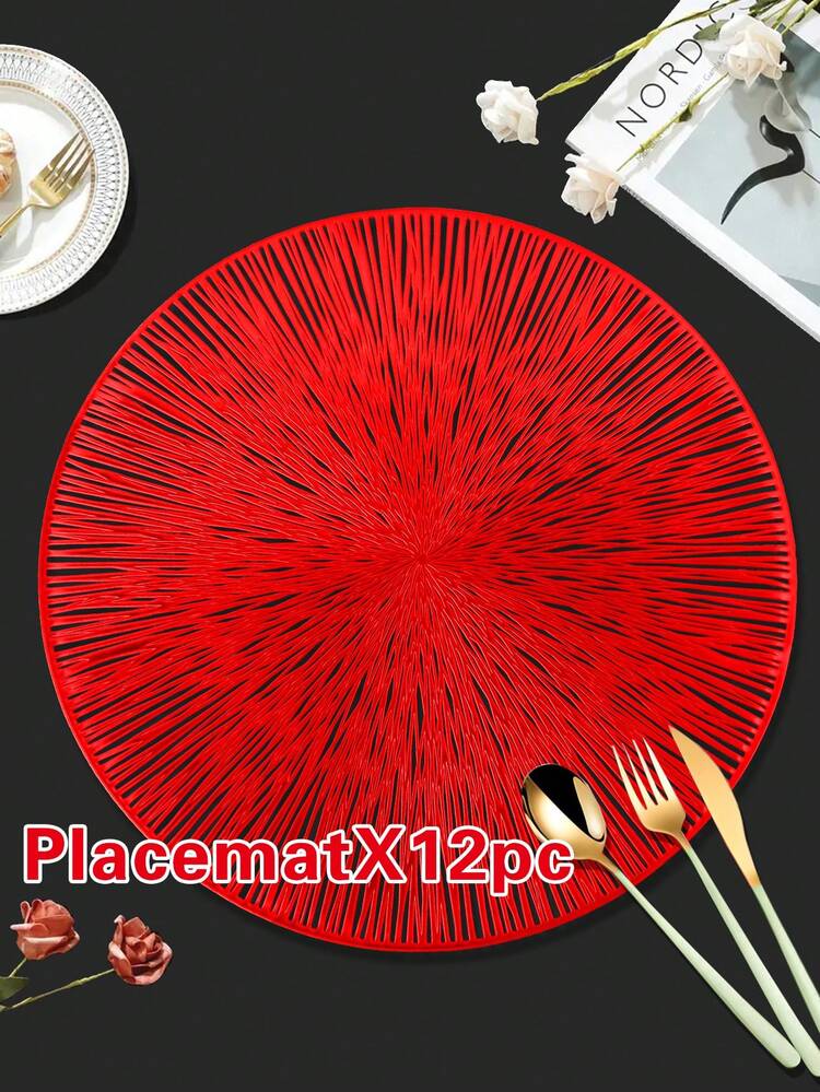 Placemats Set Of 1/2/4/6/8/10/12 PVC Place Mats For Kitchen Table Indoor/Outdoor Washable Heat-Resistant Placemat Wipeable Dining Table Mats And Cup Coaster For Camping, Festival, Wedding, Party - Multicolor - View 18