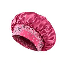 1pc Women's Large Milk Silk Sleeping Cap, Amoeba Pattern, Lightweight Breathable Hair Protection Cap (Random Print Pattern) - 1pc - View 14