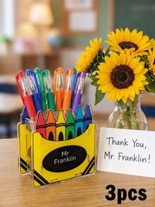 Custom Acrylic Pen Holder(Pen Not Included), Office Gadgets Storage Box,Personalized Teacher Pencil Holder, Custom Name Desk Organizer, Workspace To Store Stationery, Back To School, Teacher's Day Gift - Multicolor - View 13