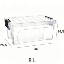 35L Wheeled Under-Bed Storage Box, Transparent For Easy Visibility, Sealed Design To Prevent Dust, Ideal For Storing Sundries Under Beds - Multicolor - View 10