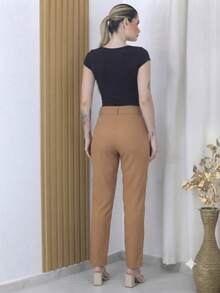 Women Pants - Khaki - View 4