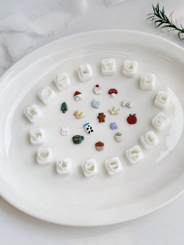 Mini Cute Shapes Polymer Clay Cutters, Tiny Animal & Food Molds For Kawaii Earring Crafts