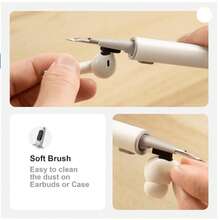 Cleaner Kit For Airpods Pro Pro2 1 2 3 4Multi-Function Cleaning Pen With Soft Brush Flocking Sponge For Bluetooth Earphones Case Cleaning Tools White - A - View 5