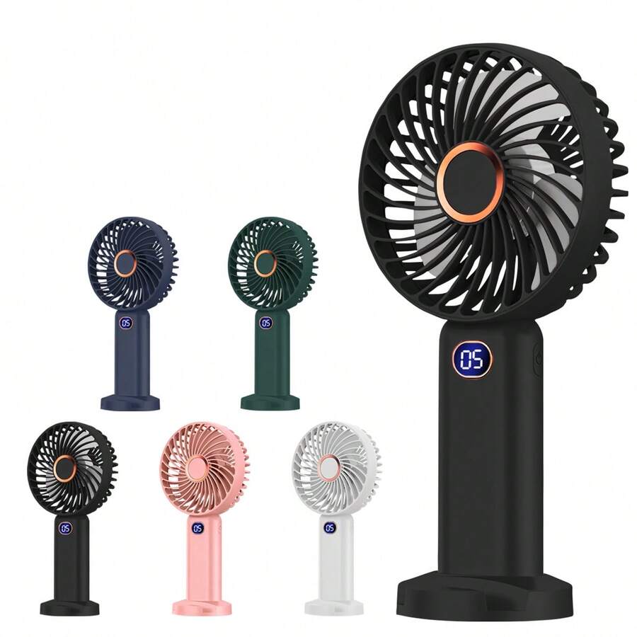 1件可攜式手持迷你風扇，5段風速可調，充電式電池，睫毛美睫師用品，女性化妝用小型個人睫毛風扇，適合夏季戶外活動、運動、辦公室、臥室、學校，禮品、日常使用、旅行必備