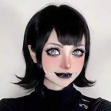 Mavis Cosplay Wigs For Women Black Reverse Bob Wig For Girls Cosplay Vampire Wigs Halloween Costume Wig - Black - View 5