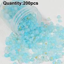 200顆 5mm 壓克力磨砂米珠 混色 DIY 手作珠飾 手鍊項鍊吊墜配件 半成品材料 - 200pcs5mm磨砂米珠 - 查看 14
