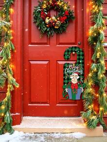6pcs Set New Christmas Happy Door Handle Hanging Decor, Christmas Party Door Decoration Props, Christmas Decoration, Home Christmas Decor, Winter Decoration - Christmas Party Door Hangers - View 7