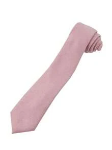 ZLQ&GOU 1 st varmrosa sammetslips unisex, enfärgad herrslips i polyester för höst/vinter, passar till bröllop, fest och matchning på helgen - Rosa - Visa 5