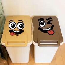 Eye Trash Can Sticker Children Smiling Face Toilet Sticker Wall Refrigerator Sticker Car Sticker - 15*15cm 4PCS - View 3