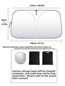 Portable Universal Car Front Windshield Sun Shade - Car Interior Heat Insulation Front Windshield Cover, Summer Car Front Windshield Sun Shade, UV Protection Heat Insulation Sun Shade, RV Essential, Car Cover, Car Accessories, Camping - Multicolor - View 13