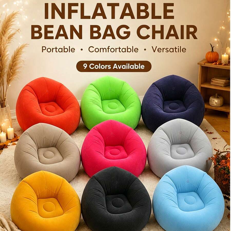 Portable Inflatable Sofa Chair, Outdoor Camping Inflatable Sofa, Multi-Color Modern Casual Home & Outdoor Movable Velvet Sofa - Multiple Styles - View 1