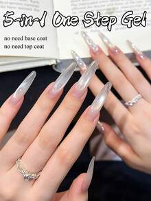 MISS SHAKA Vernis à ongles gel 5-en-1 10 ml sans base ni top coat, effet blanc transparent glacé et or clair œil de chat, blanchissant, style haut de gamme, doux, pour salon de manucure et DIY à la maison, nail art, fournitures pour ongles 2026 - Multicolore - Voir 9