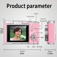 كاميرا رقمية 4K بدقة 48 ميجابكسل للتصوير الفوتوغرافي والفلوق، شاشة قابلة للطي 2.4 بوصة، زووم رقمي 8x، مانع اهتزاز، محمولة، كاميرا بطاقة CCD، مناسبة للمراهقين والسفر والمبتدئين، بطارية 800mAh بعمر طويل - متعدد الألوان - مشاهدة 8