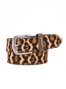 1pc Classic Buckle PU Leather Leopard Print Women's Belt, Suitable For Jeans - BH1158 - View 20