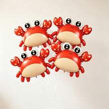 Cartoon Crab Aluminum Foil Balloon Set, Underwater Theme Birthday Party Atmosphere Decoration Balloons - 多色 - 查看 7
