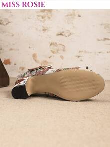 [MISS ROSIE]Women's Shoes,  Elegant Mary Jane Heels: Round Toe, Hollow T-Strap, Thick Heel, Perfect For Parties, Weddings, Business & Trips. - 棕色 - 查看 7