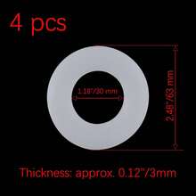 Semetall 4Pcs Flush Valve Seal,Toilet Tank Parts Flush Valve Seal, Silicone Gasket Replacement Parts Toilet Seal Ring-White - ColorB - View 2
