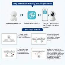 WJG 1 buah Monitor Bayi, Monitor Bayi Video FHD 1296p dengan Kamera dan Audio, Kamera Penglihatan Malam 2.4GHz, Deteksi Gerakan Bayi dan Hewan Peliharaan, Daya USB Cloud - Putih - View 10