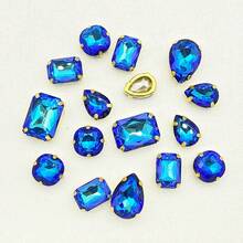 16pcs/Pack Sky Blue & Royal Blue Hollow Rhinestone DIY Decoration For Clothing, Shoes, Hats, Bags - Sky Blue - 16P - View 3