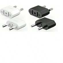 Adaptador De Viaje Europeo De 2 Unidades Por Paquete, Conversión De Cable De Enchufe De 2 Pines Para Alemania, Europa, Ee. Uu., Canadá, México, España, Egipto, Adecuado Para Dispositivos Con Alimentación Estadounidense - Negro - Ver 17