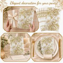 20PCS/50PCS Translucent Series Gold Rose Pattern Envelope,Sulfuric Acid Paper Blank Envelope,Gift Card &Greeting Card Envelopes For All Occasions,High-Quality Stationery - Flower/Gold - View 8