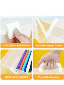 1pc Tackle Box Organizers And Storage,9.8inch Craft Organizers And Storage,Three-Layer Sewing Box Adjustable Spacers Portable Handled With 2 Trays,Medicine Storage Box With Handle For Nail,Makeup,Diamond Painting,Building Blocks And Sewing Box - One Size Fits All - View 3