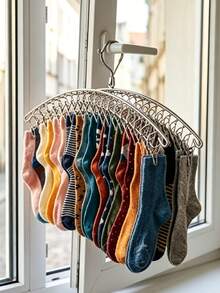 Windproof Premium Clothes Drying Rack, Windproof Clothes Hanger, Reinforced Stainless Steel Drying Rack, Suitable For Hanging Socks, Underwear, Panties, Tights And Gloves - Multicolor - View 4
