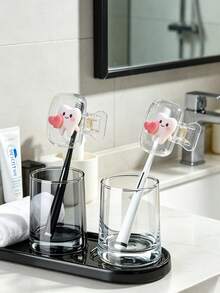 Heart-Shaped Tooth Pattern Portable Combination Set Toothbrush Holder Protective Cover, Portable Toothbrush Case, Travel Toothbrush Storage Box, Portable Toothbrush Head Protective Clip, Toothbrush Storage Clip, Home And Travel Dust-Proof Toothbrush Protective Cover, Suitable For Home And Travel Use, Travel Toothbrush Storage Clip, Protect Your Toothbrush Cleanliness And Care For Your Oral Health - A - View 7