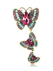 1 pieza Broche de flor con cristales para mujer, accesorio de broche de cristal de lujo exagerado y de moda - color - Ver 2
