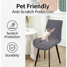 1PC Waffle Shell Chair Cover, Elastic One-Piece Dining Chair Slipcover, Full Coverage, All-Season, Removable Washable, Anti-Cat Scratch, Durable Wear-Resistant, Machine Washable, Suitable For Home, Restaurant, Hotel, Conference - 1PC - View 7