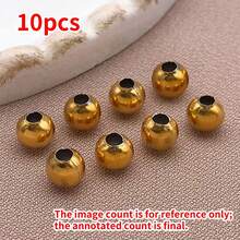10pcs Stainless Steel Ball Crimp End Beads,Crimps Beads,2 2.4 3 4 5 6mm Stopper Spacer Beads For DIY Jewelry Making Accessories Supplies - Multicolor - View 17
